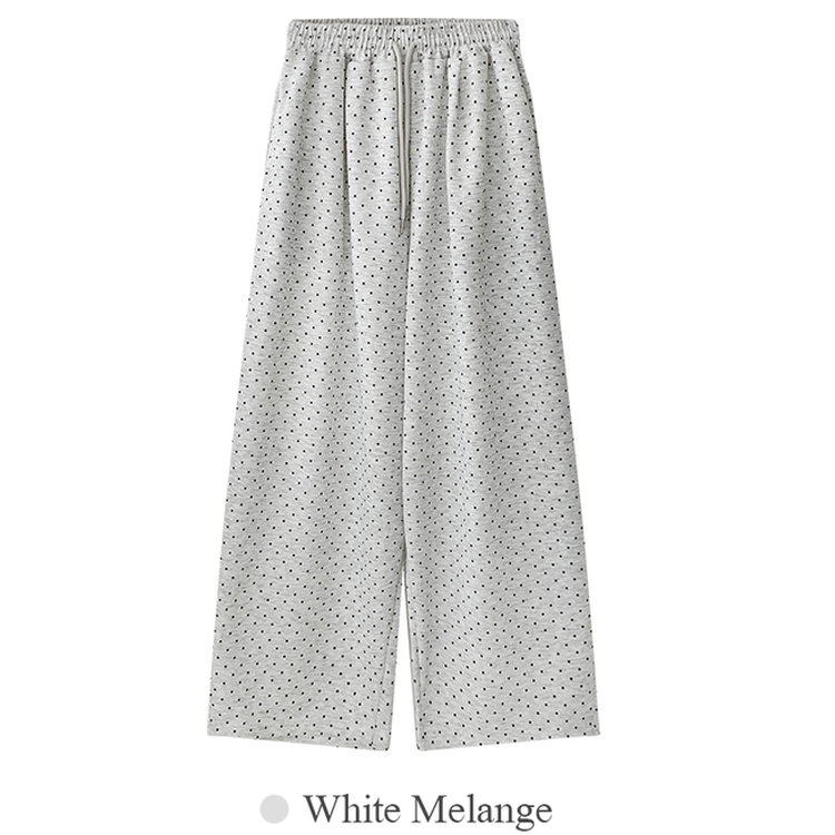 키리 도트 땡땡이 핀턱 밴딩 와이드 벌룬 트레이닝 팬츠