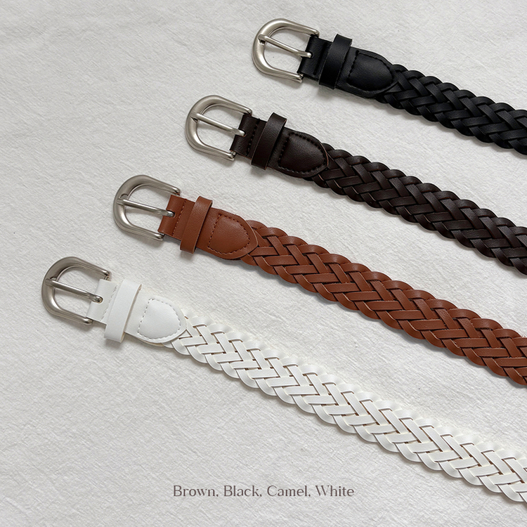 키아 꼬임 가죽 레더 유광 실버 벨트