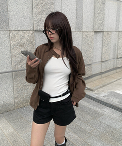 スエードブルゾンジャケット BROWN