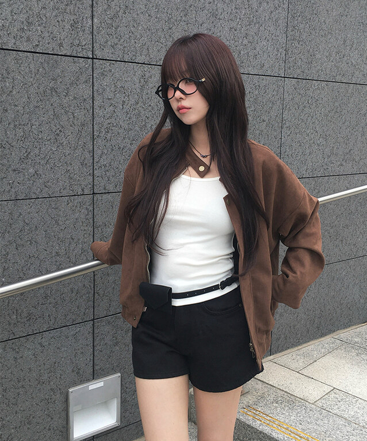 スエードブルゾンジャケット｜ジャンパー｜韓国ファッション通販 SONA