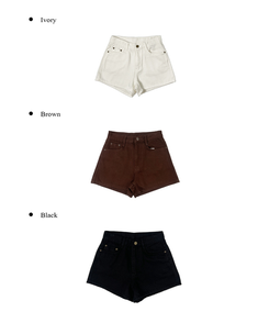 3分丈コットンショートパンツ