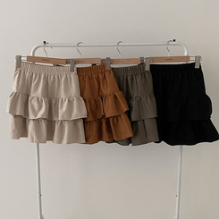 제인 스웨이드 캉캉 밴딩 미니 스커트