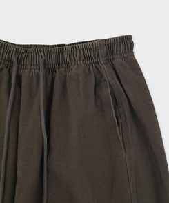 【丈別】サイドスリットストリングコットンワイドパンツ