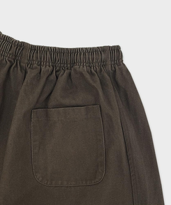 【丈別】サイドスリットストリングコットンワイドパンツ