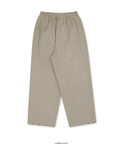 【丈別】サイドスリットストリングコットンワイドパンツ