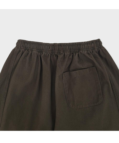 【丈別】サイドスリットストリングコットンワイドパンツ