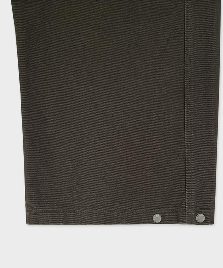 【丈別】サイドスリットストリングコットンワイドパンツ