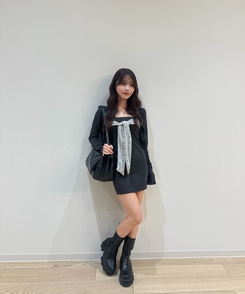 【SET】リボンポイントミニワンピース CHARCOAL