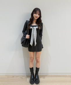 【SET】リボンポイントミニワンピース CHARCOAL