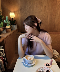 襟付き半袖ニット LIGHT PINK