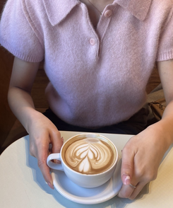 襟付き半袖ニット LIGHT PINK