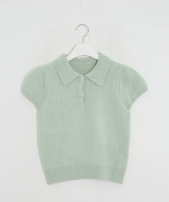 襟付き半袖ニット