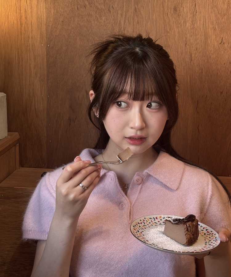 소피 카라 반팔 니트 연핑크