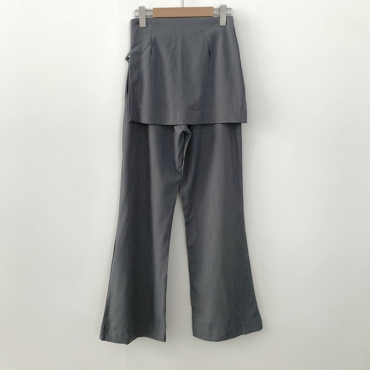 유니크 옆트임 미니버클 사이드 스트랩 랩스커트 일자 와이드 슬랙스 바지 롱팬츠 랩치마바지
