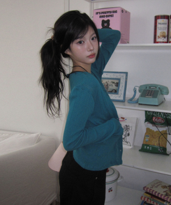 パンチングポケットカーディガン TEAL