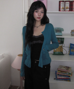 パンチングポケットカーディガン TEAL