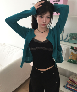 パンチングポケットカーディガン TEAL