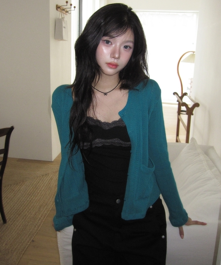 パンチングポケットカーディガン TEAL