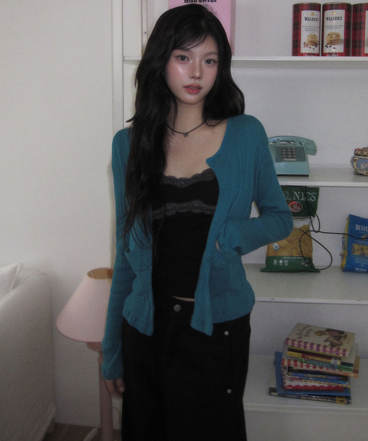 パンチングポケットカーディガン TEAL