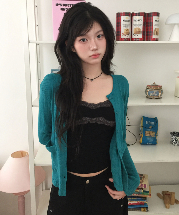 パンチングポケットカーディガン TEAL