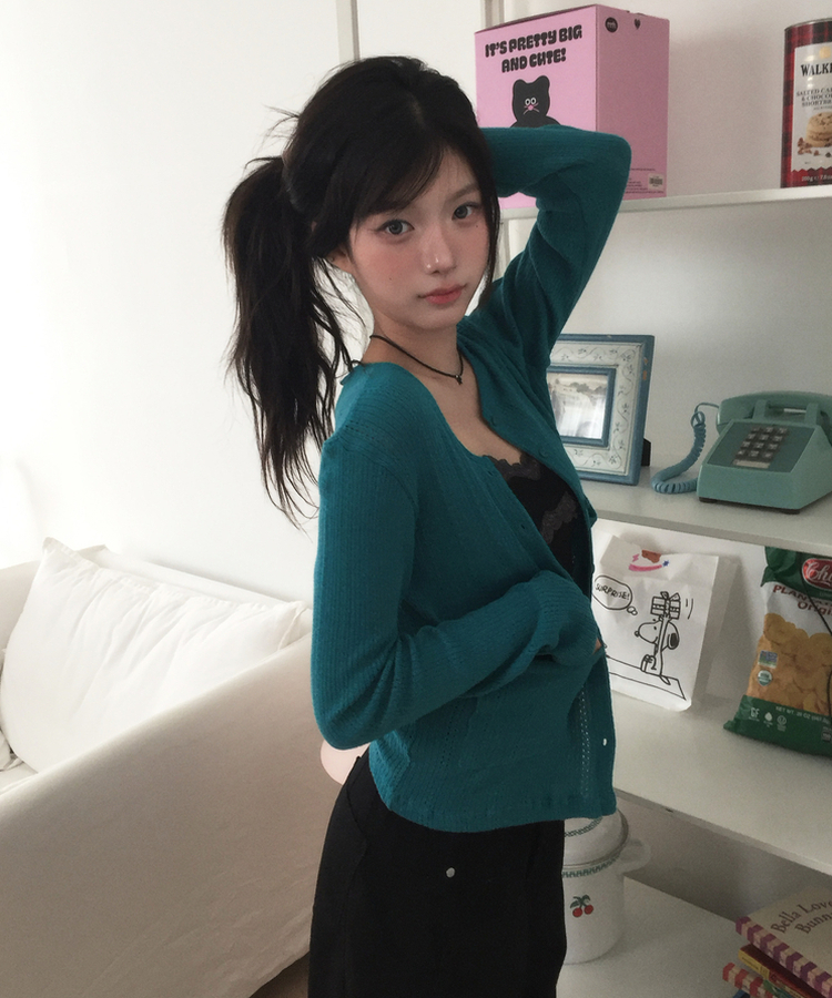 パンチングポケットカーディガン TEAL