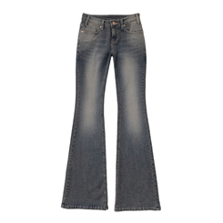 【丈別】スパンローライズブーツカットデニムパンツ