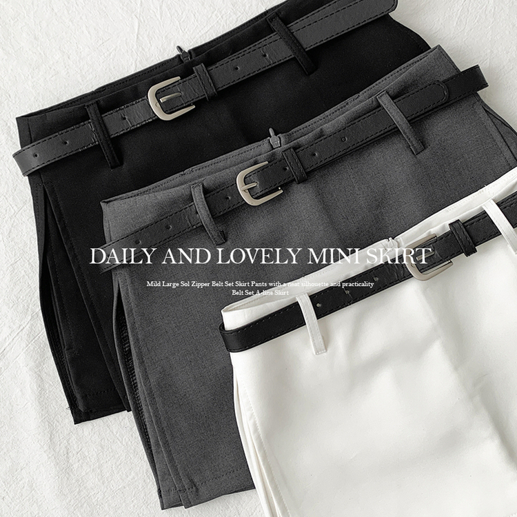 마일드 벨트세트 옆트임 미니 스커트