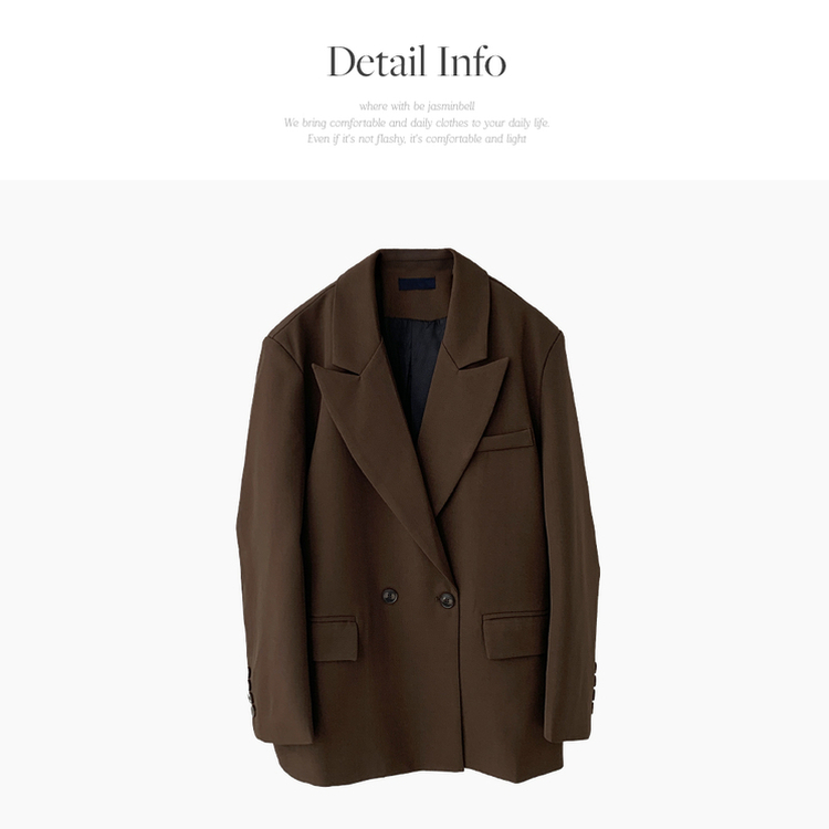 퍼팅 카라 오버핏 뒷트임 어깨패트 블레이저 자켓