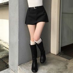 젠타 유광 롱 부츠 워커 블랙