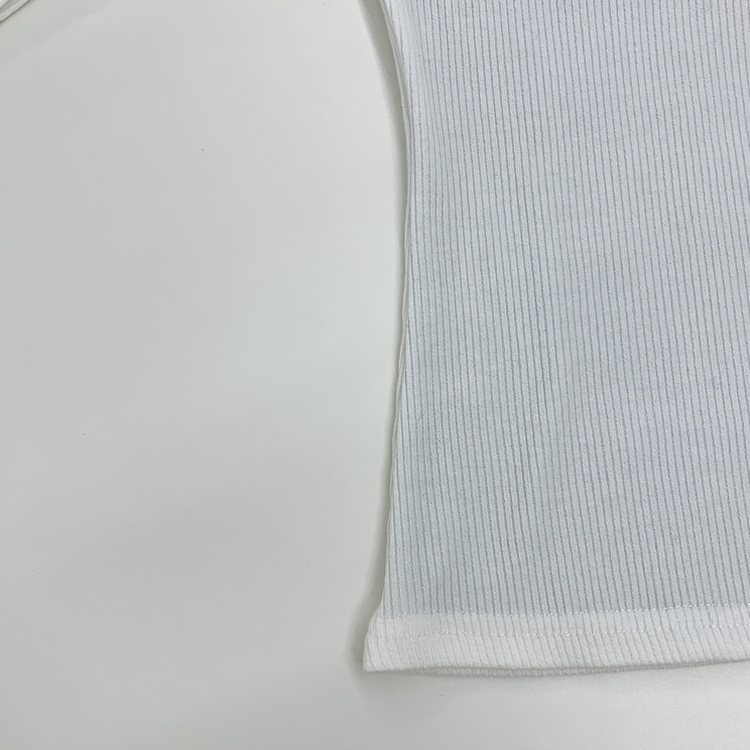 스텔라 실버 스터드 레이어드 홀터 골지긴팔 배색티셔츠