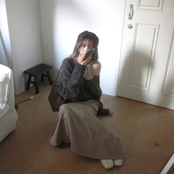 スクエアフラットシューズ IVORY