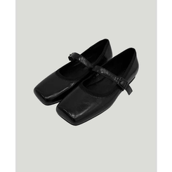 スクエアフラットシューズ