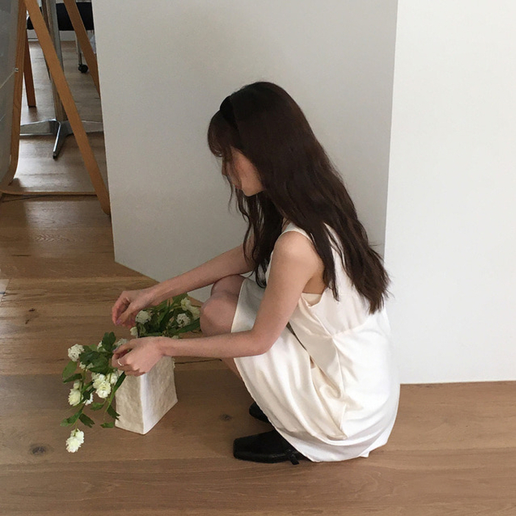 スクエアフラットシューズ BLACK