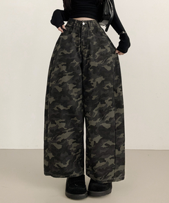 【丈別】ミリタリーフローワイドパンツ GRAY