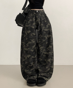 【丈別】ミリタリーフローワイドパンツ GRAY