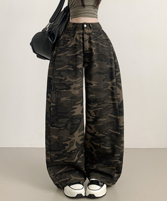 【丈別】ミリタリーフローワイドパンツ KHAKI