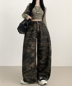 【丈別】ミリタリーフローワイドパンツ KHAKI