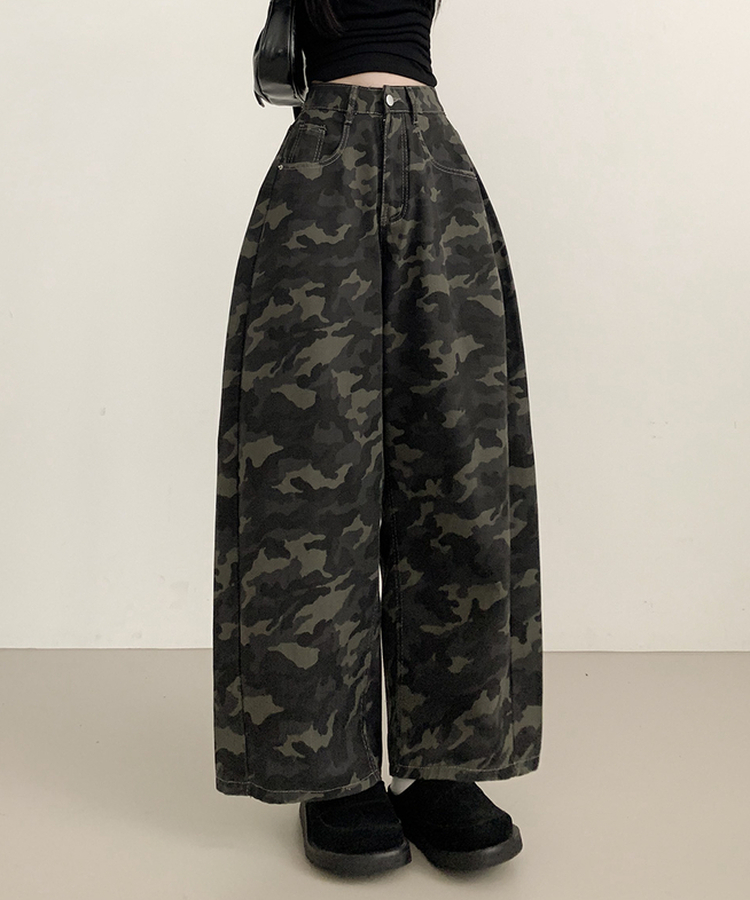 【丈別】ミリタリーフローワイドパンツ GRAY