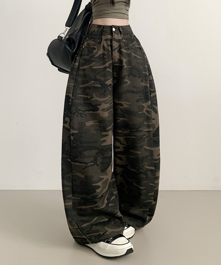 【丈別】ミリタリーフローワイドパンツ KHAKI