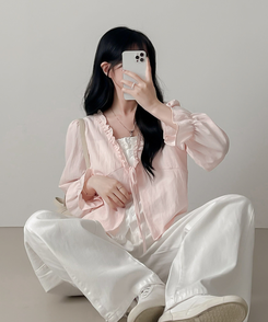 フリルレイヤードブラウス PINK