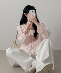 フリルレイヤードブラウス PINK