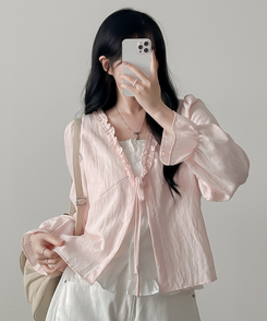 フリルレイヤードブラウス PINK