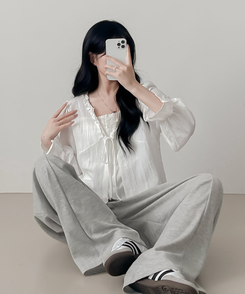 フリルレイヤードブラウス WHITE