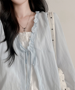 フリルレイヤードブラウス SKY BLUE