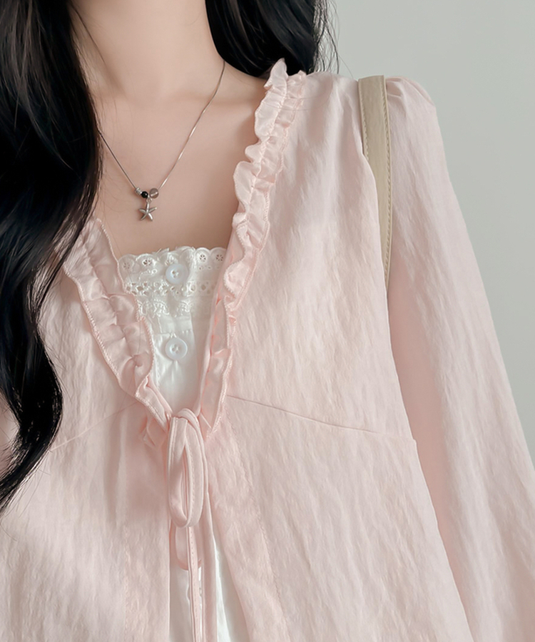 フリルレイヤードブラウス PINK