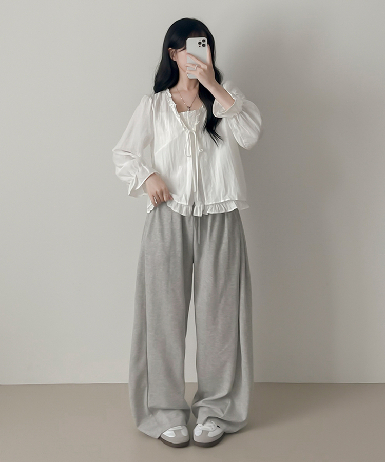 フリルレイヤードブラウス WHITE