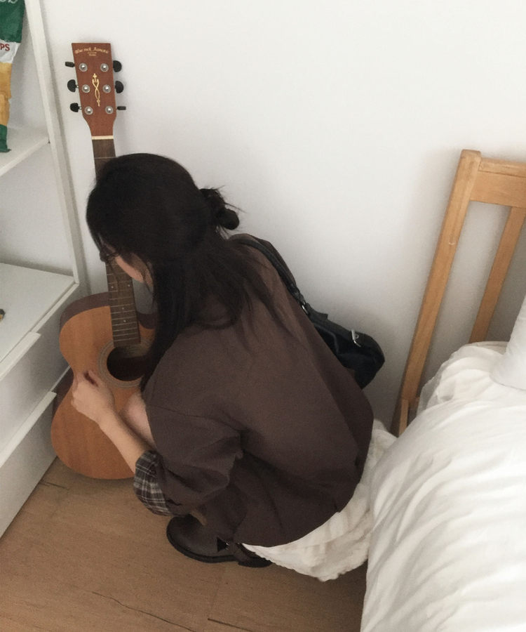 オータムチェックピンタックジャンパー BROWN