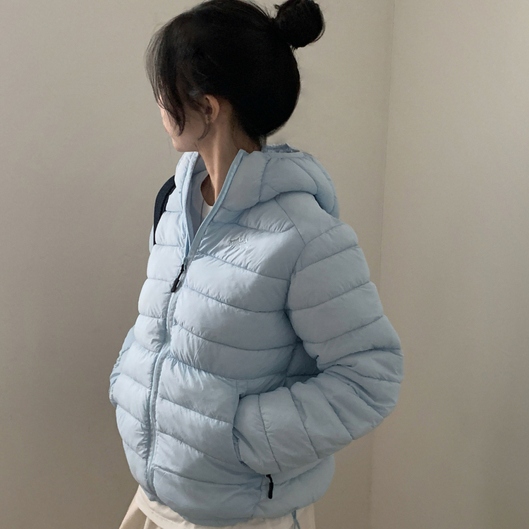 마블 후드 경량 스트링 웰론 아웃도어 숏패딩 집업점퍼