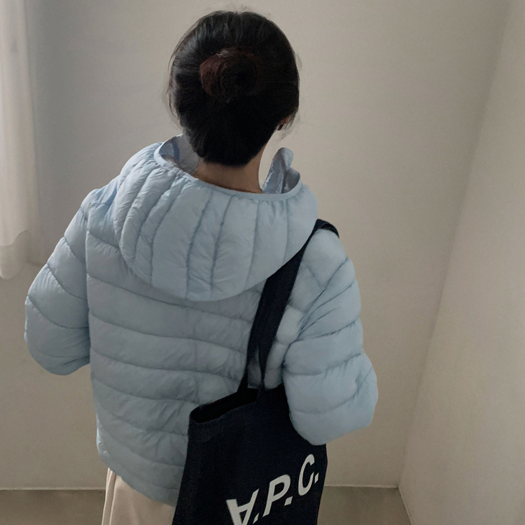 마블 후드 경량 스트링 웰론 아웃도어 숏패딩 집업점퍼