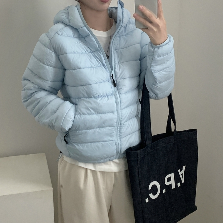 마블 후드 경량 스트링 웰론 아웃도어 숏패딩 집업점퍼